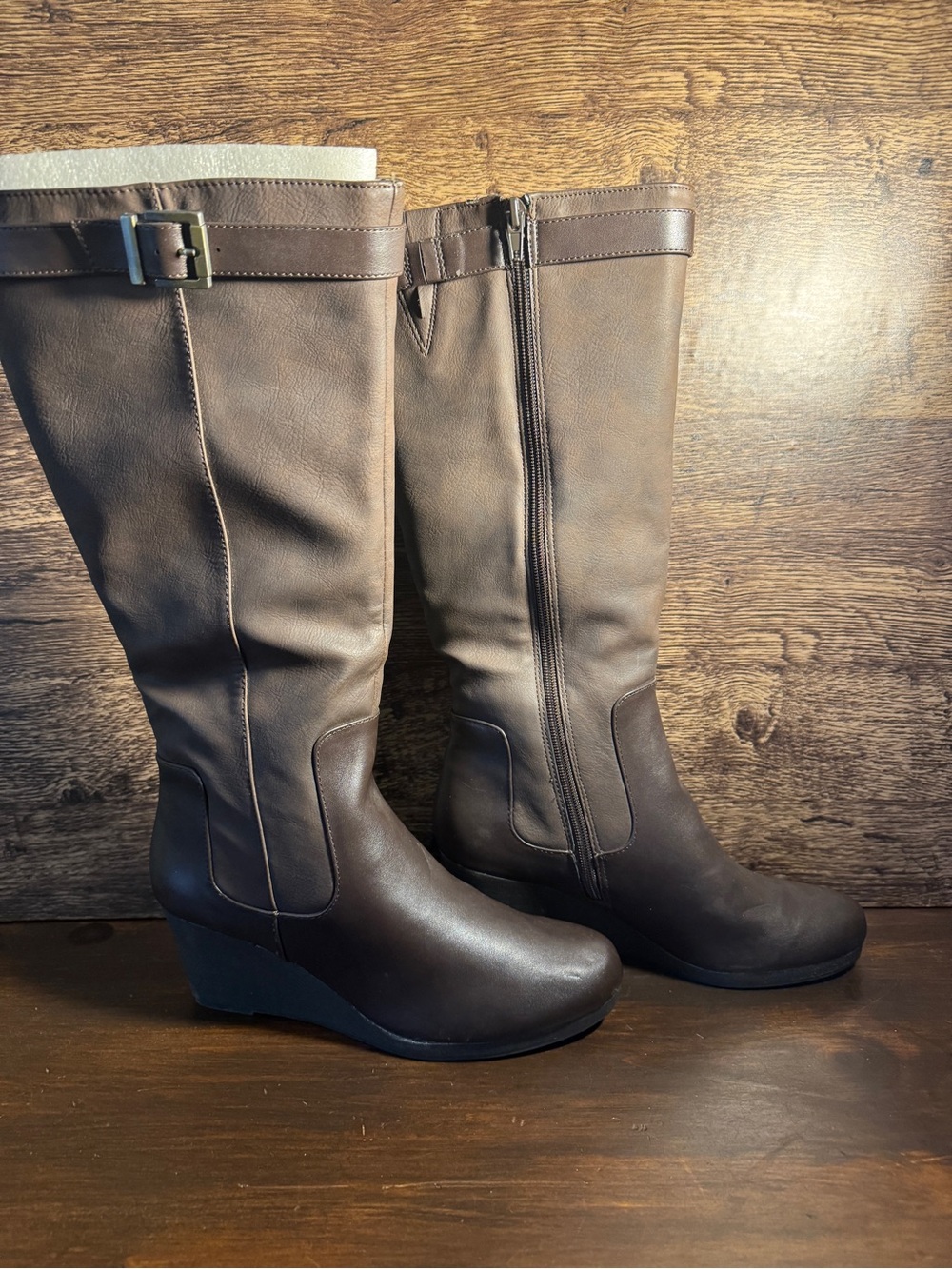 Women's Aerosoles Brown Knee-High Wedge Boots